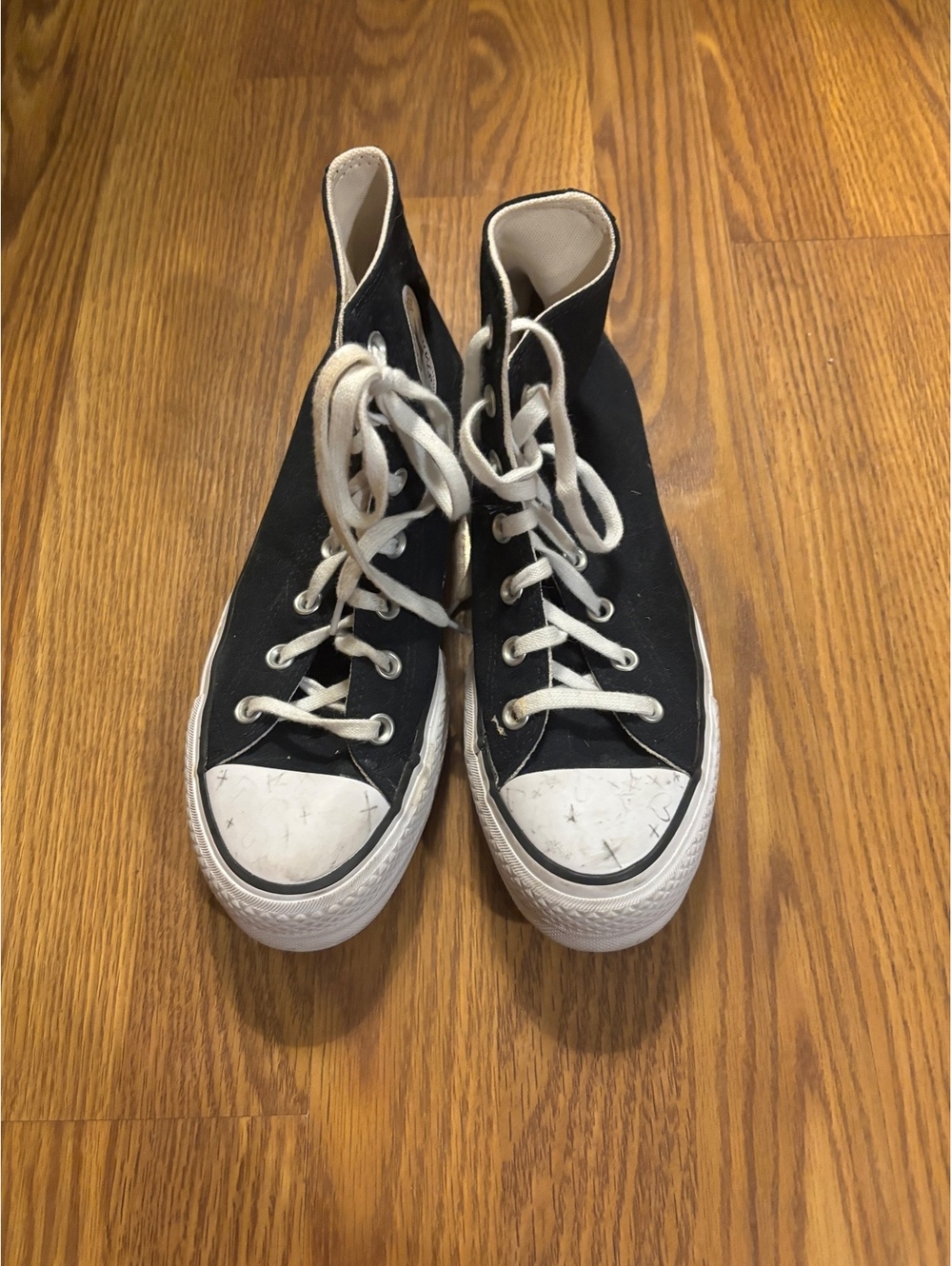 Black Converse All Star Platform Sneakers- Size 8 - Picture 3 of 8
